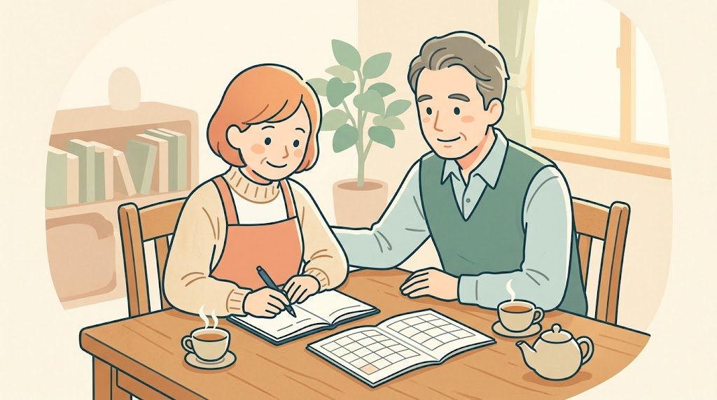 もの忘れと認知症の対比イラスト