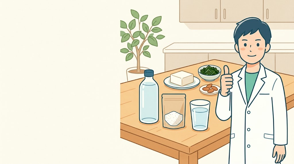 にがりとマグネシウム食品のイラスト