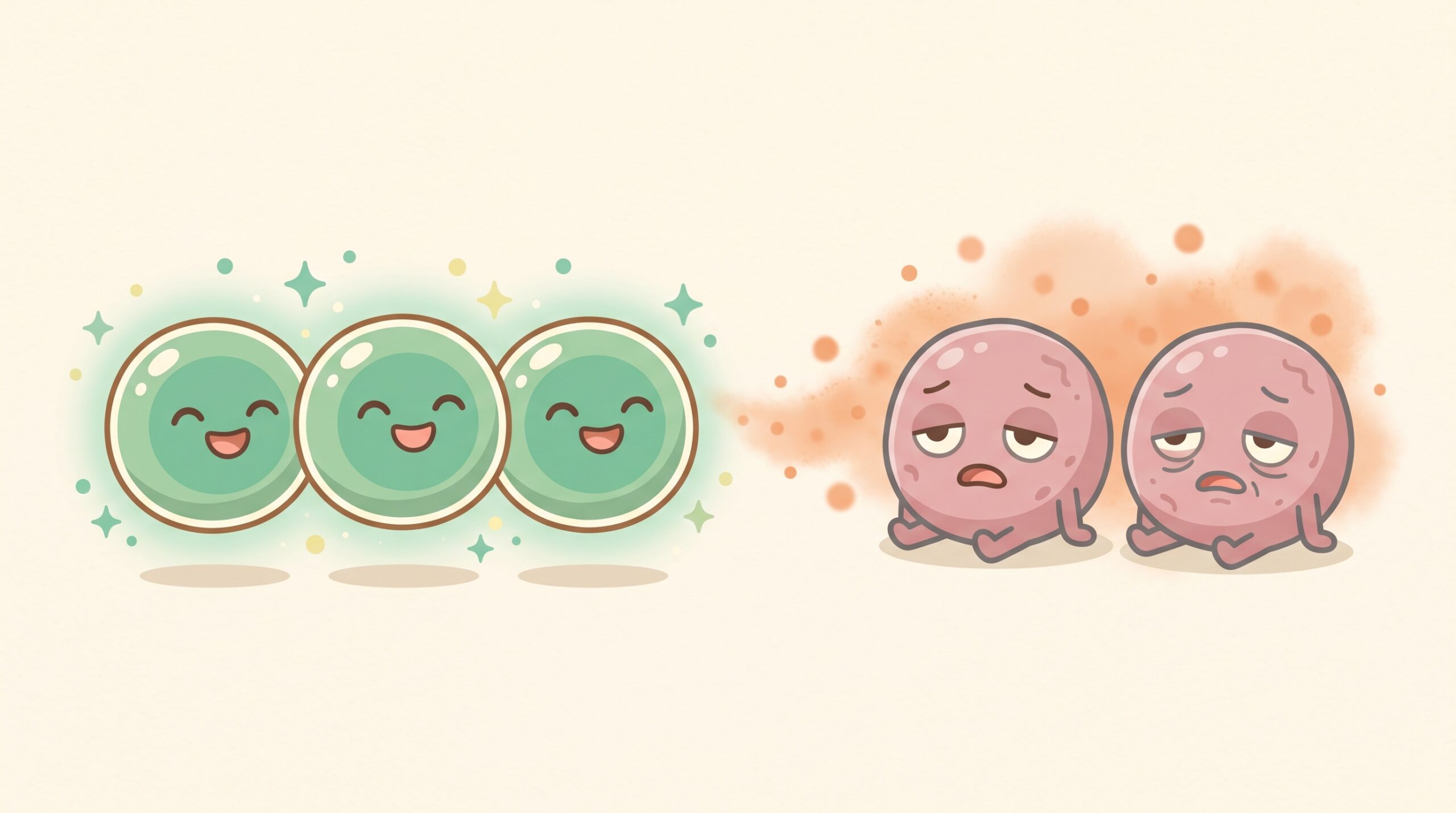 老化細胞が体に影響を与える仕組みのイラスト