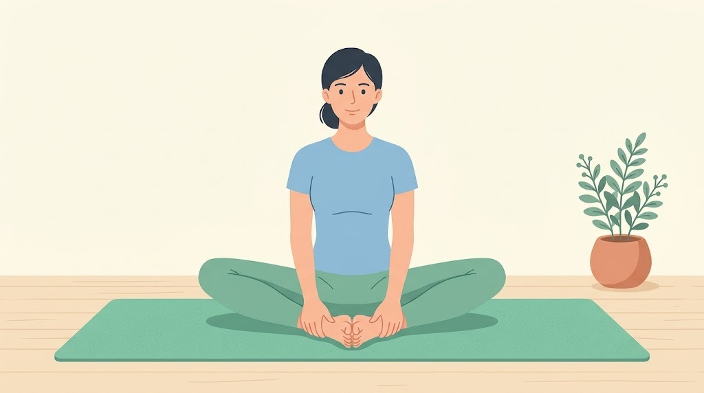 内転筋のストレッチのイラスト